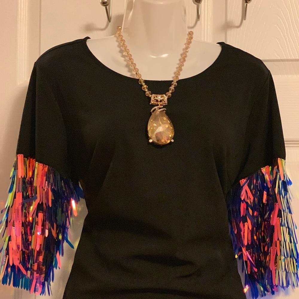 NWT Little Black Dress with Confetti Sleeves🖤